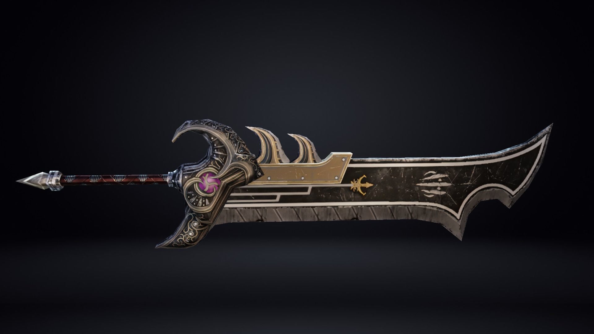 Futuristic Sword Low-poly 3D model_6