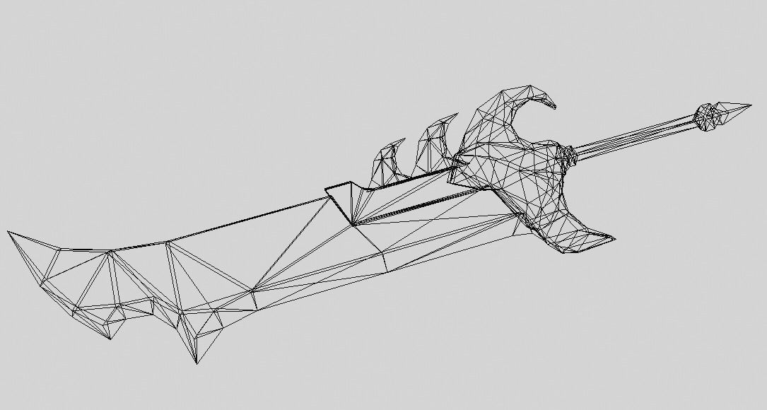 Futuristic Sword Low-poly 3D model_15