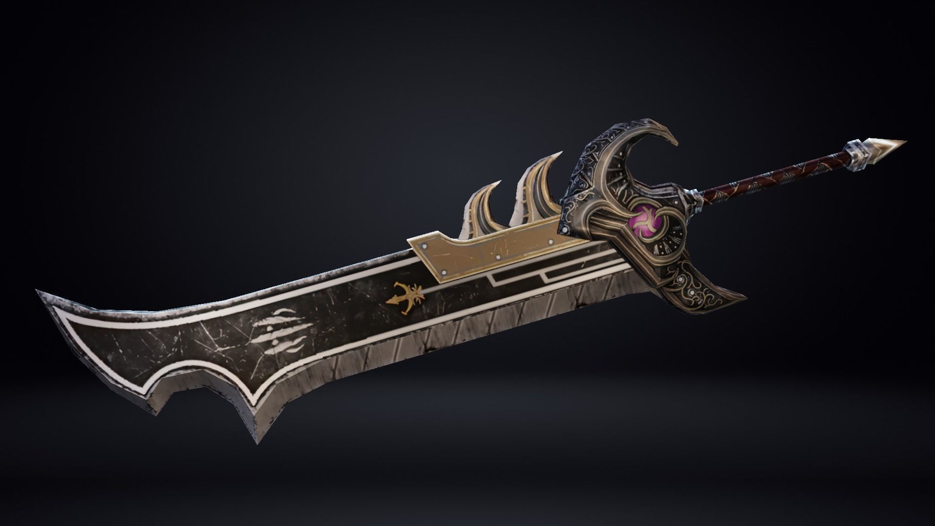 Futuristic Sword Low-poly 3D model_1