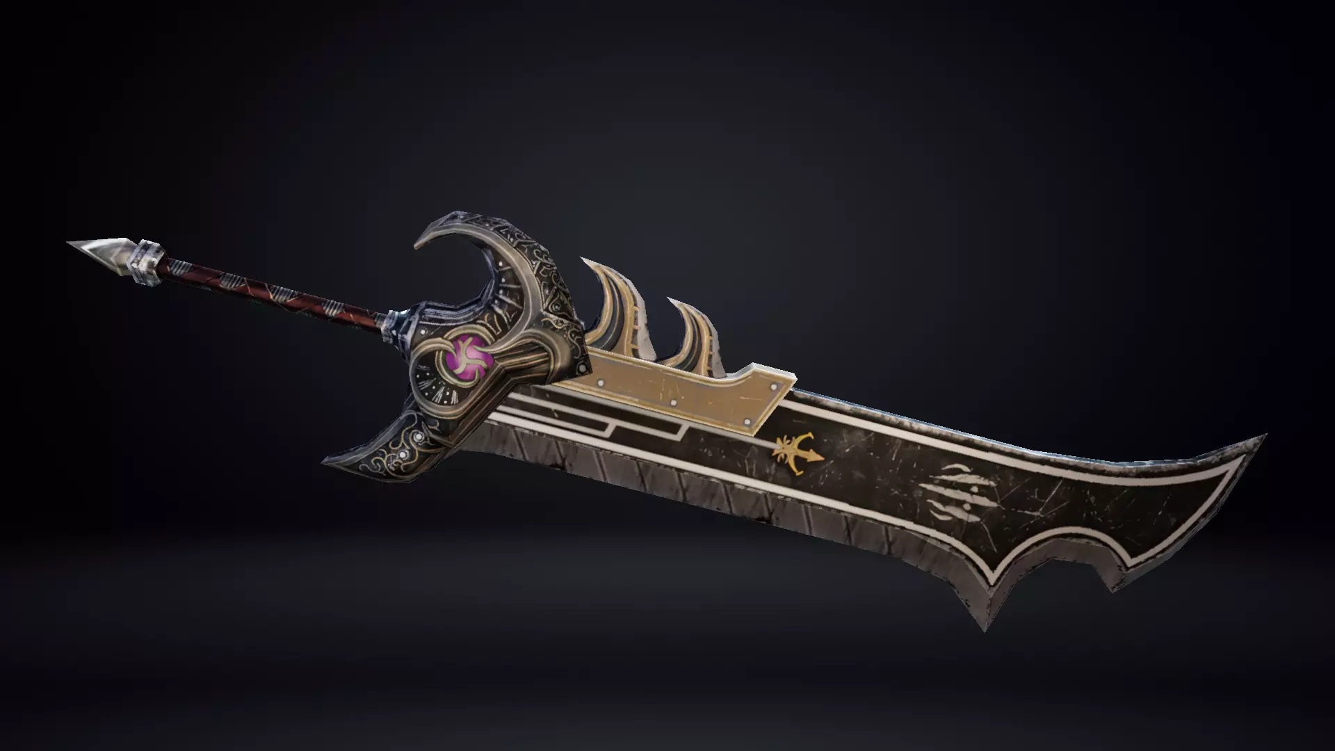 Futuristic Sword Low-poly 3D model_0