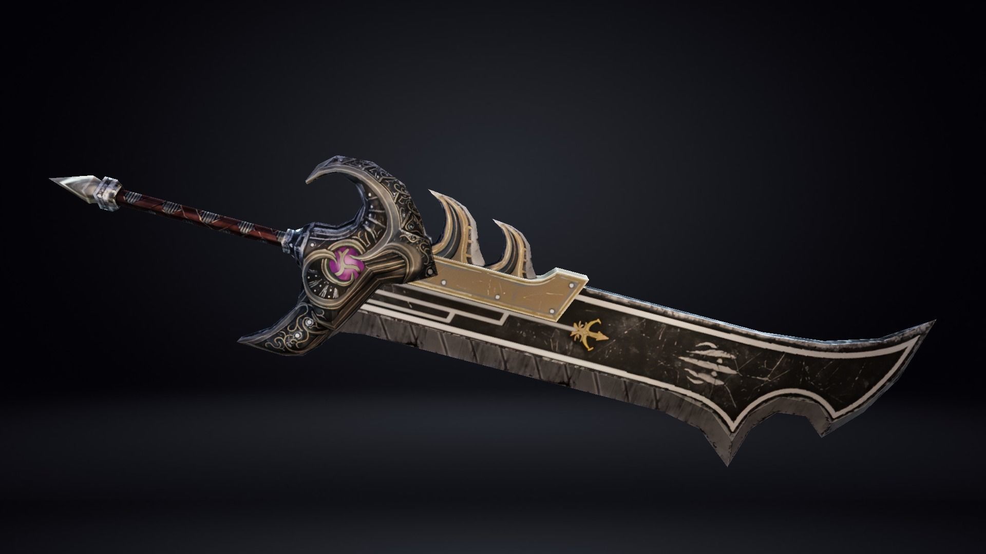 Futuristic Sword Low-poly 3D model_4