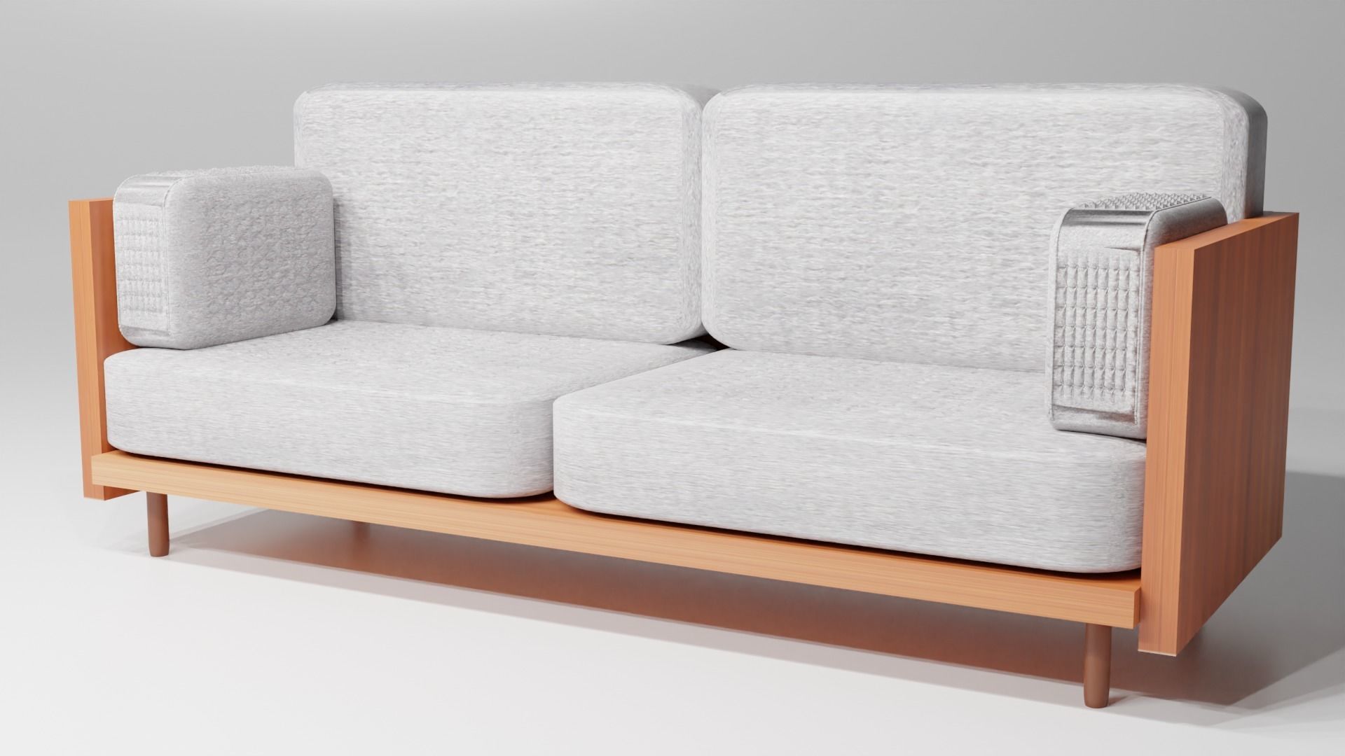 Sofa with wood 3D model_1