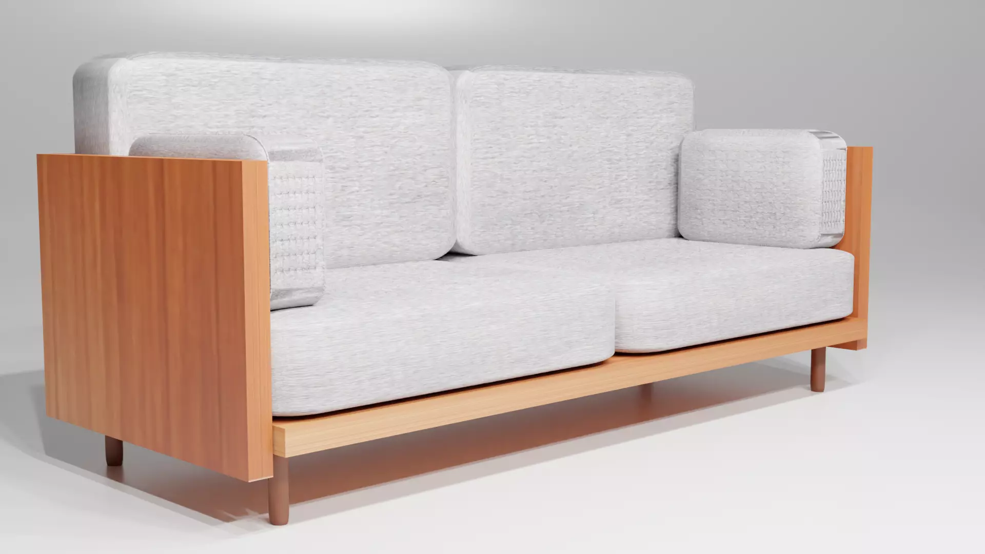 Sofa with wood 3D model_0