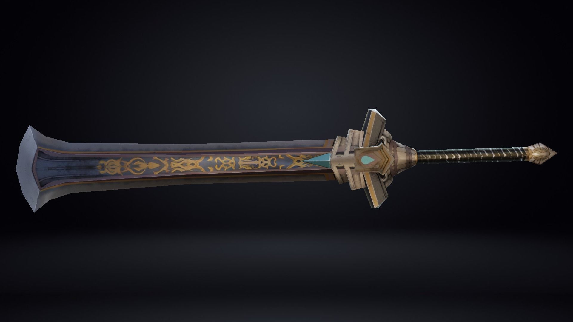 Futuristic Sword Low-poly 3D model_10