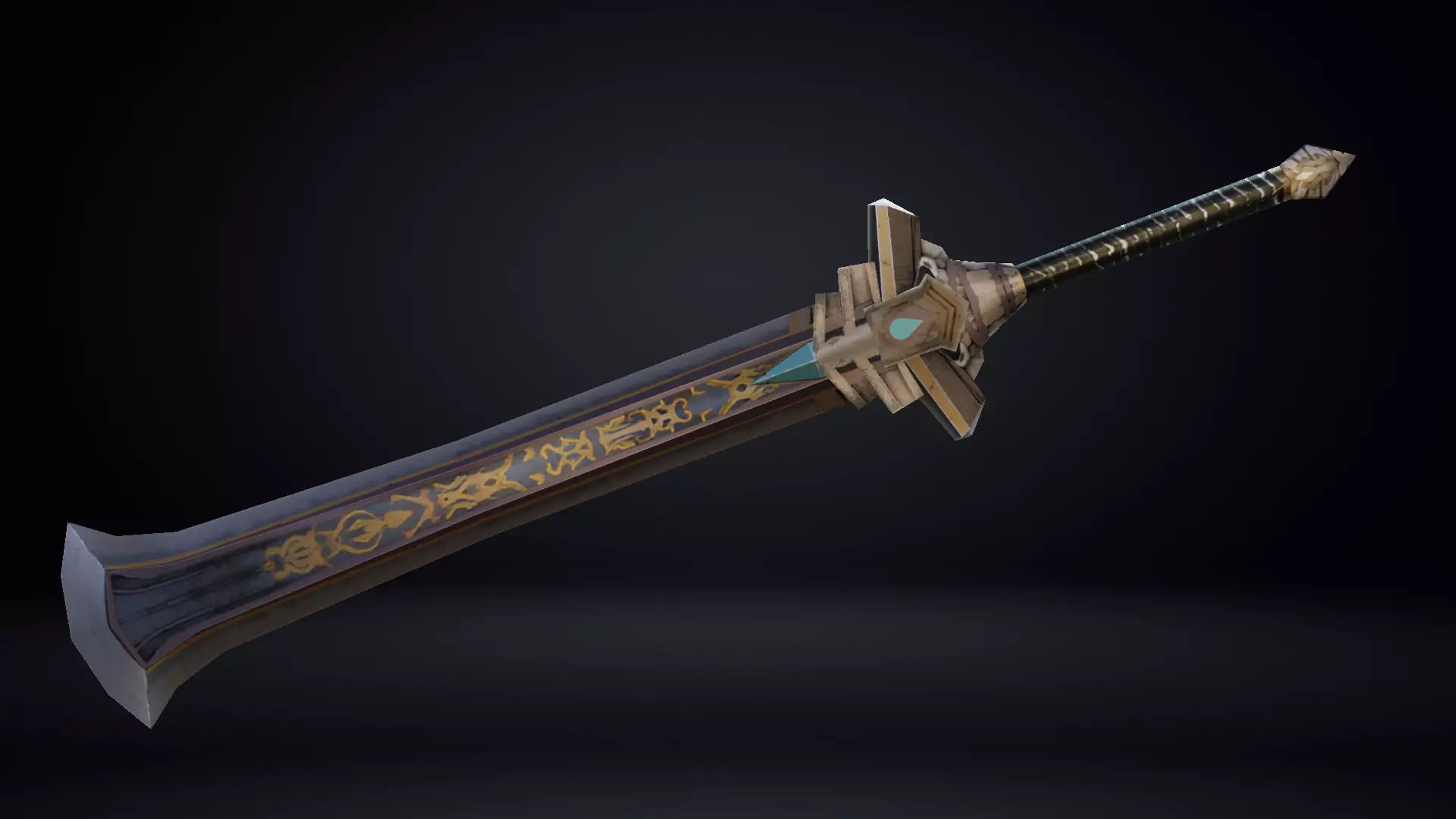 Futuristic Sword Low-poly 3D model_0