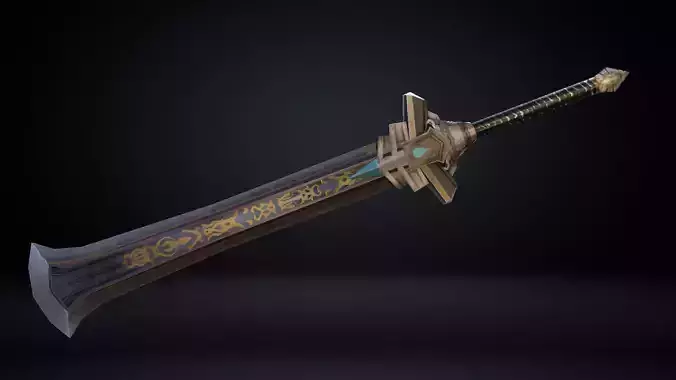 Futuristic Sword Low-poly 3D model