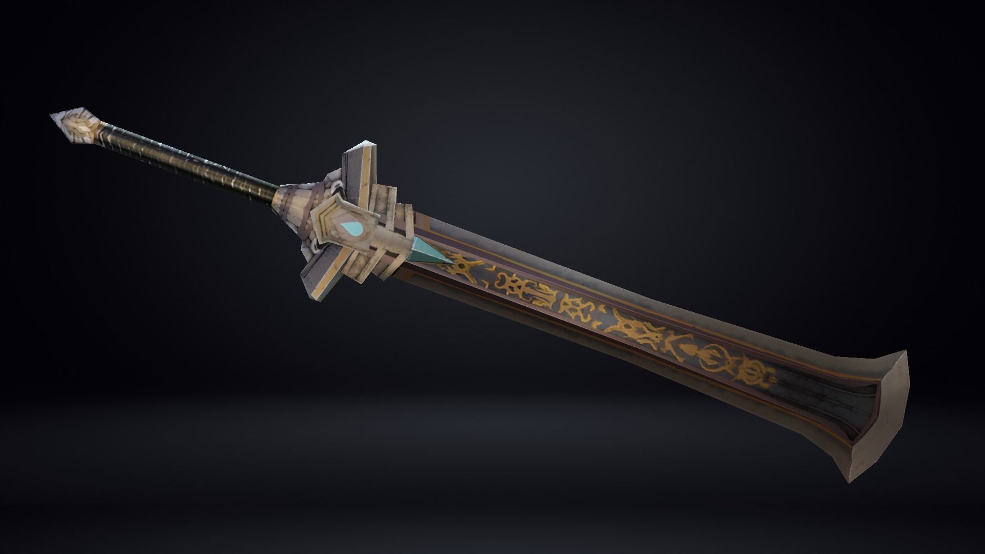 Futuristic Sword Low-poly 3D model_5