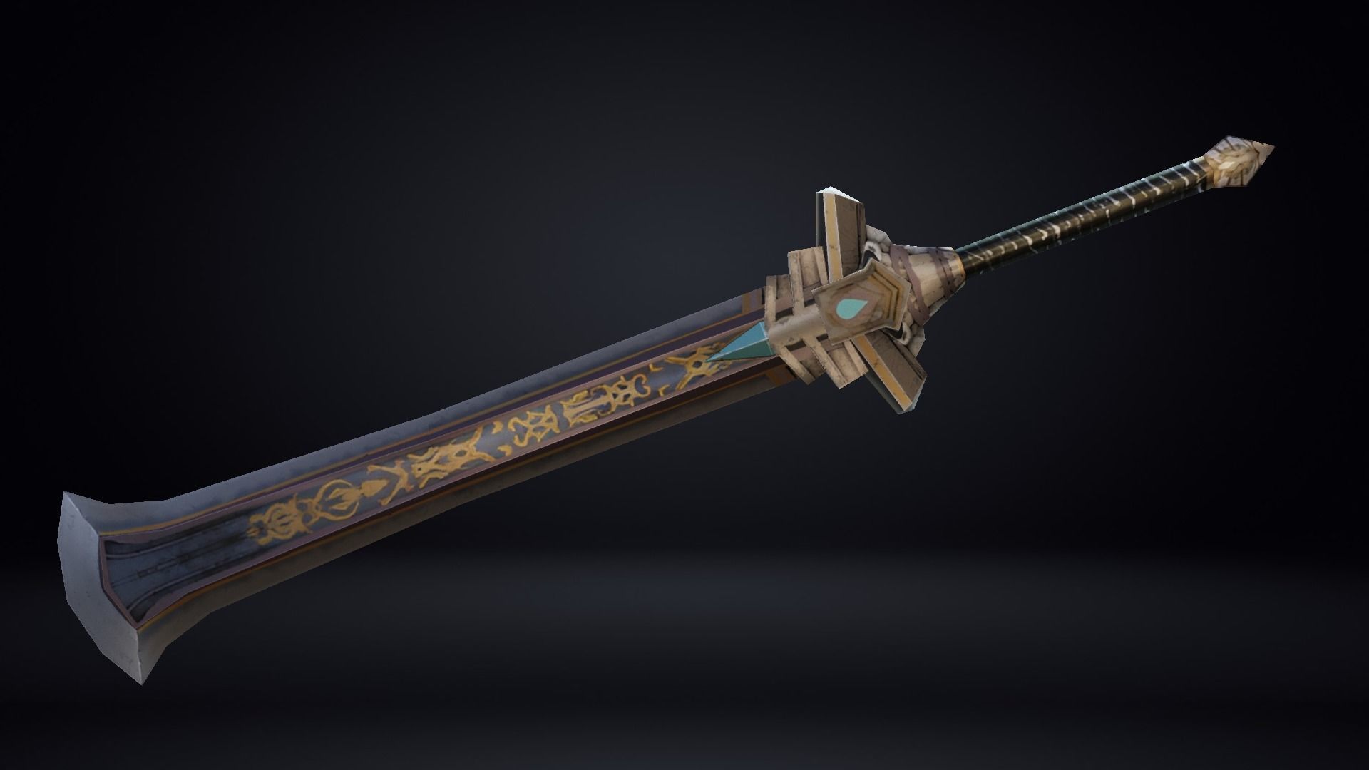 Futuristic Sword Low-poly 3D model_4
