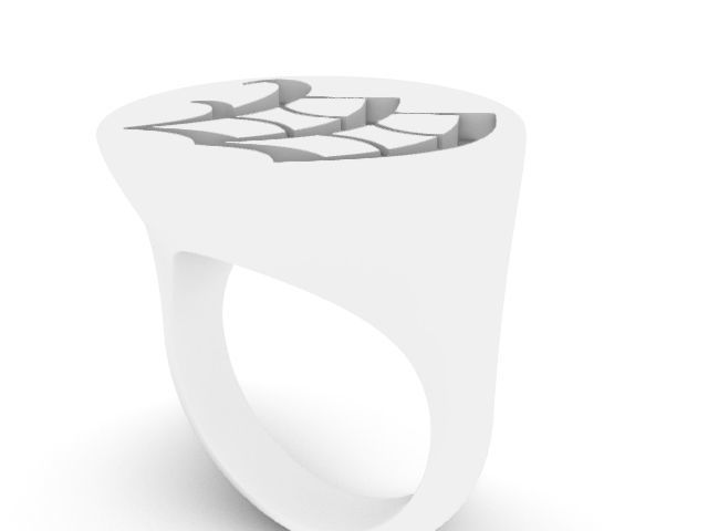 w classic alphabet ring stl verified 3D print model_1