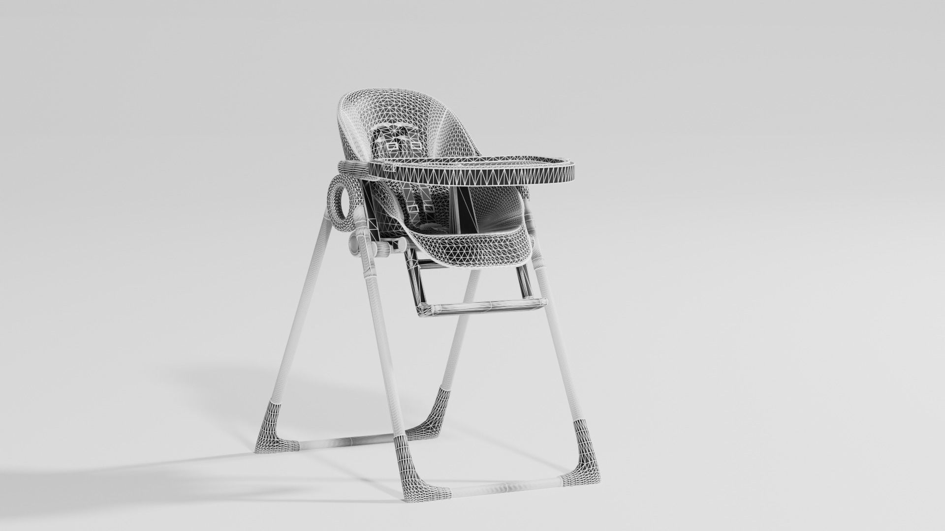 Adjustable baby feeding chair set 3 various  Scolours Low-poly 3D model_14