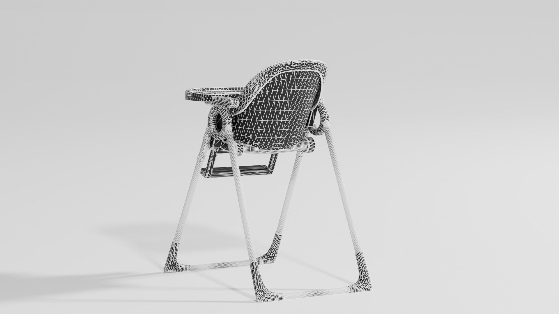 Adjustable baby feeding chair set 3 various  Scolours Low-poly 3D model_13