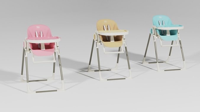 Adjustable baby feeding chair set 3 various  Scolours Low-poly 3D model