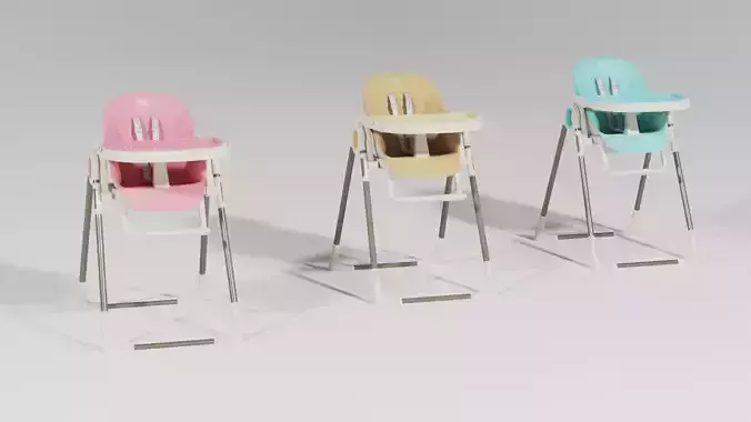Adjustable baby feeding chair set 3 various  Scolours