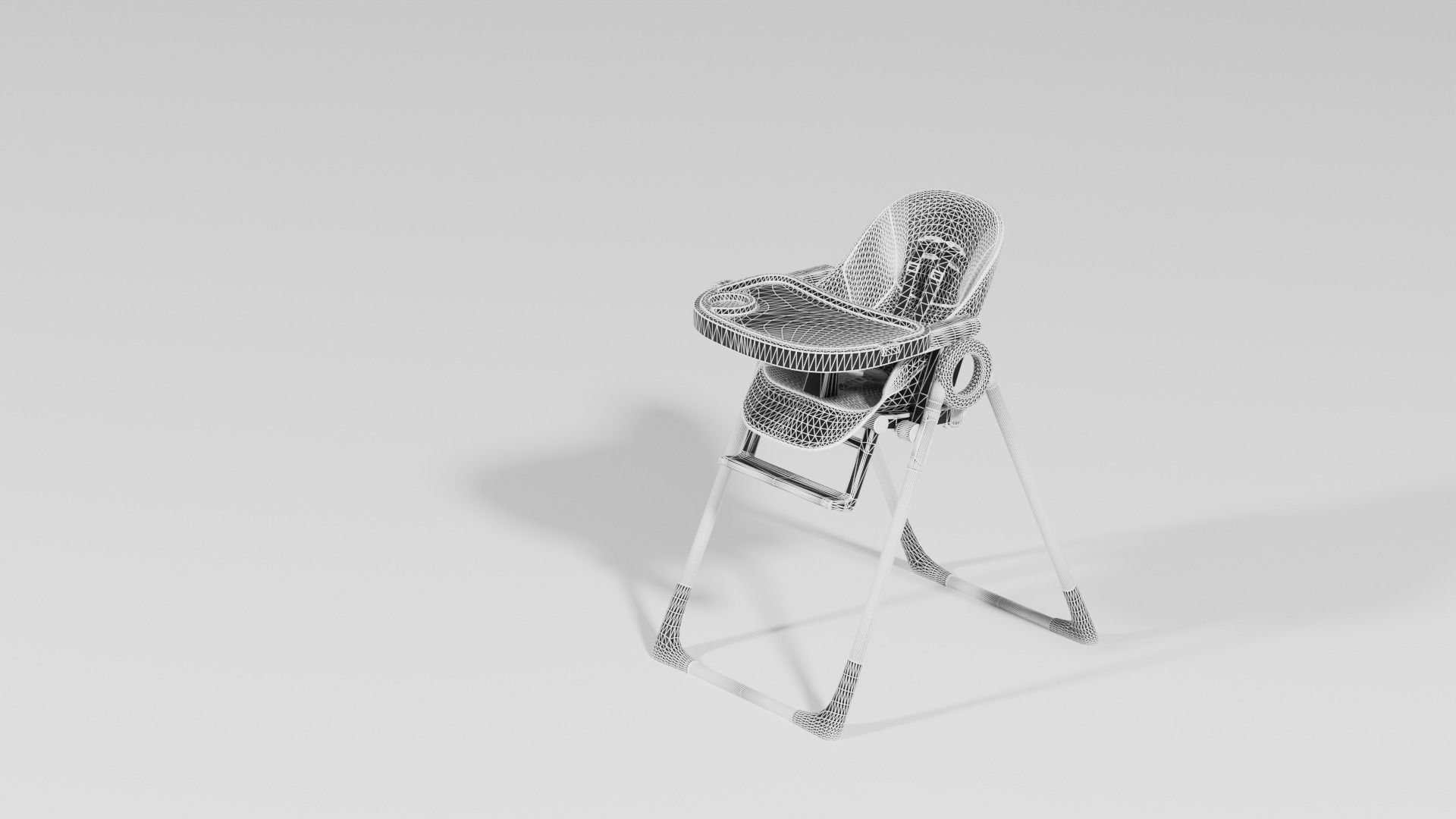 Adjustable baby feeding chair set 3 various  Scolours Low-poly 3D model_15