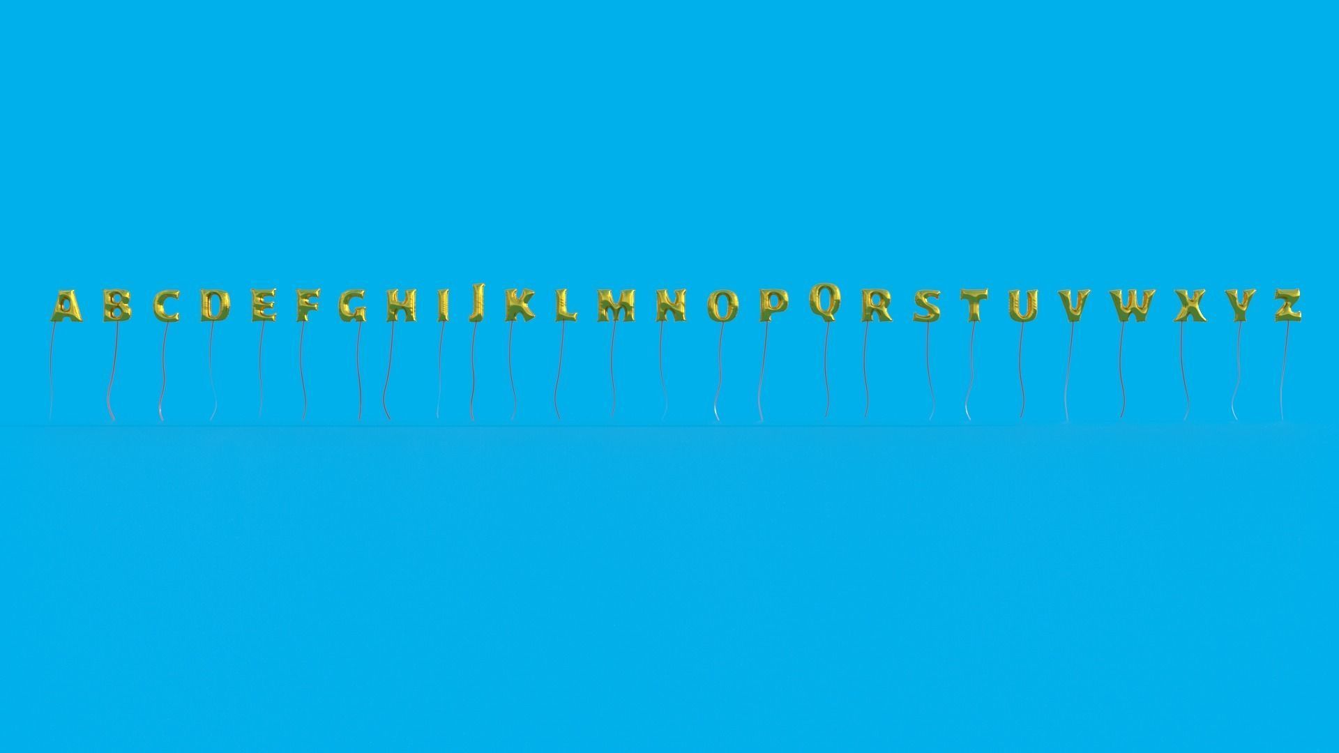 Balloons Alphabet 3D model 3D model_2