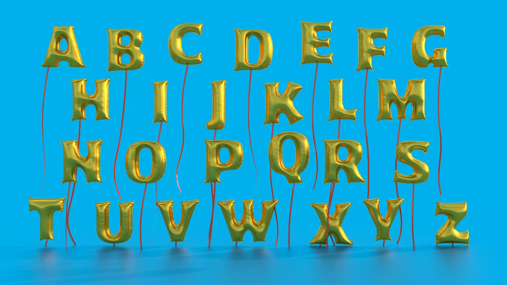 Balloons Alphabet 3D model 3D model_0