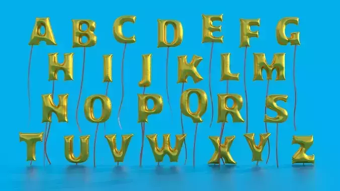 Balloons Alphabet 3D model