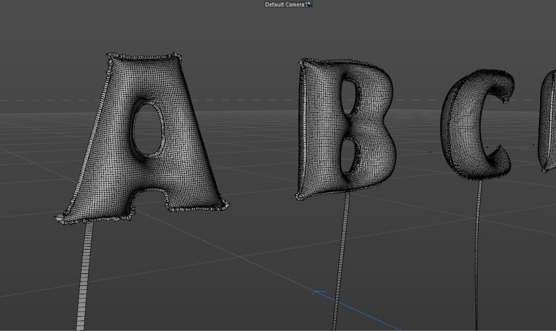 Balloons Alphabet 3D model 3D model_3