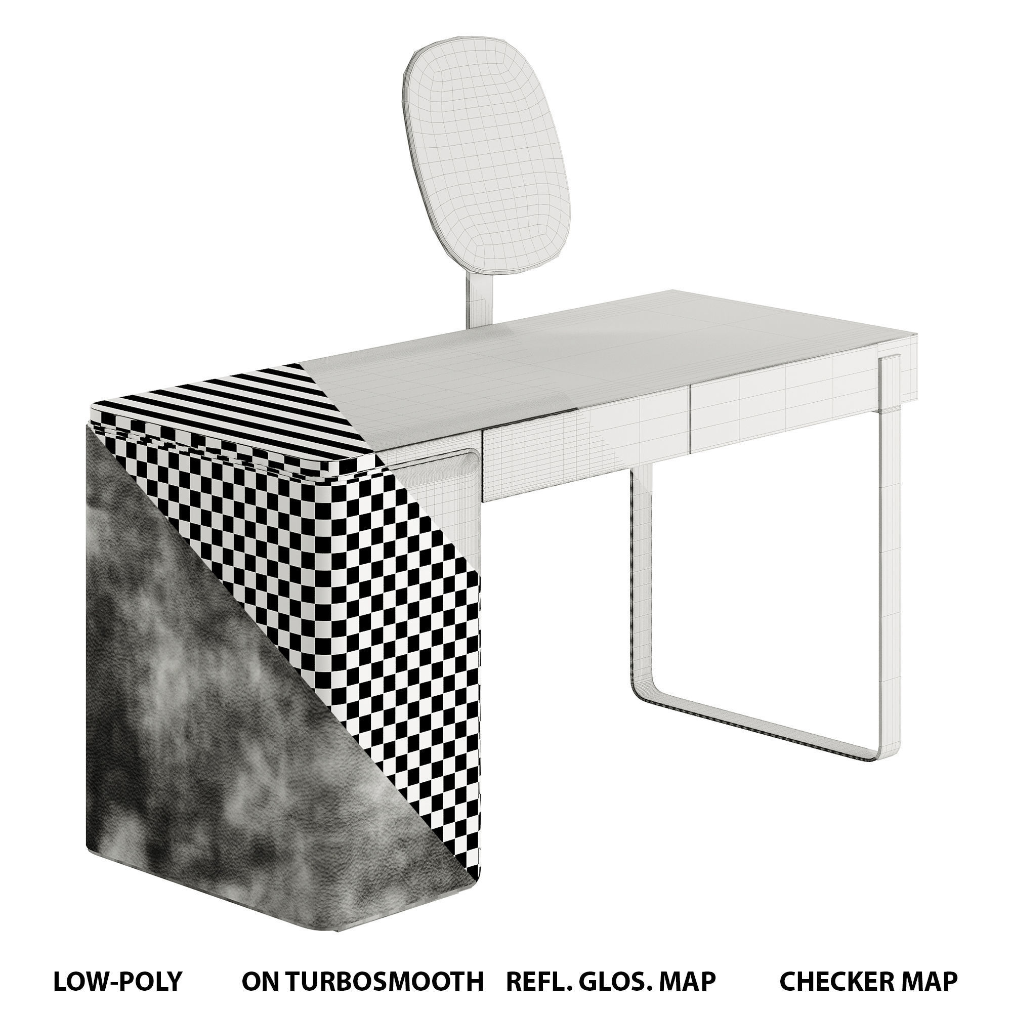 FENDI ICON P11 LADY DESK Low-poly 3D model_5