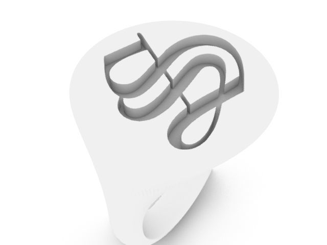 s classic alphabet ring stl verified 3D print model_1