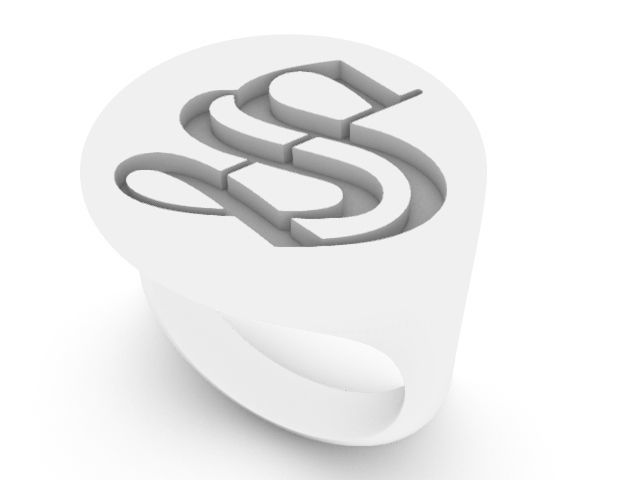 s classic alphabet ring stl verified 3D print model_2