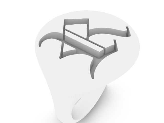 r classic alphabet ring stl verified 3D print model_2