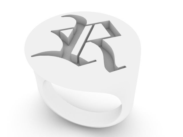 r classic alphabet ring stl verified 3D print model_1