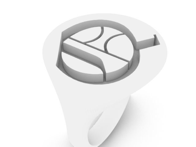 q classic alphabet ring stl verified 3D print model_1