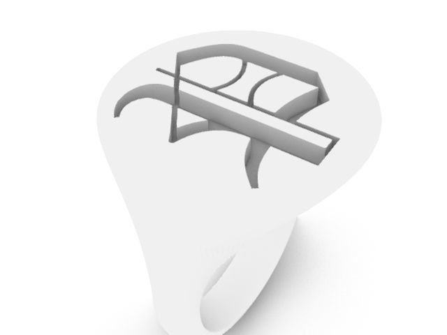 p classic alphabet ring stl verified 3D print model_4