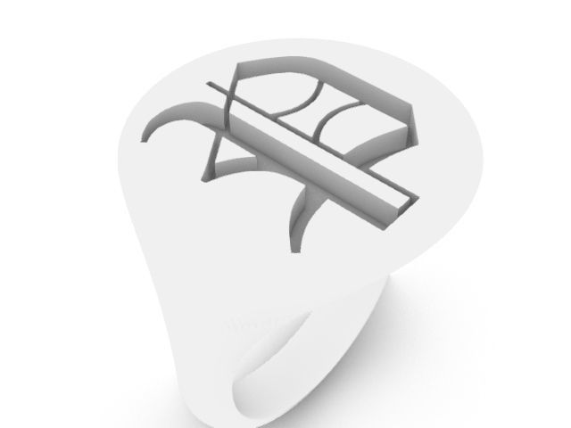 p classic alphabet ring stl verified 3D print model_2