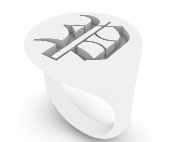 p classic alphabet ring stl verified 3D print model_3