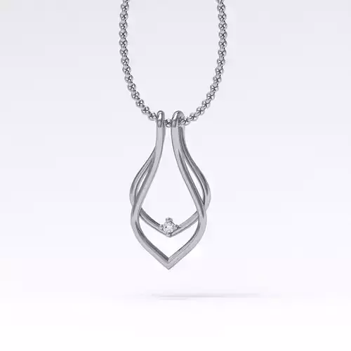 Pendant silver with diamond
