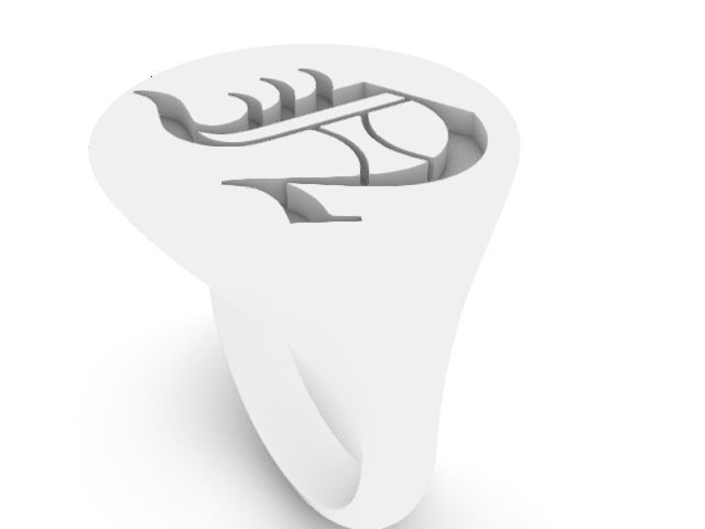 n classic alphabet ring stl verified 3D print model_2