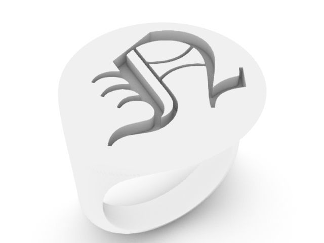 n classic alphabet ring stl verified 3D print model_1