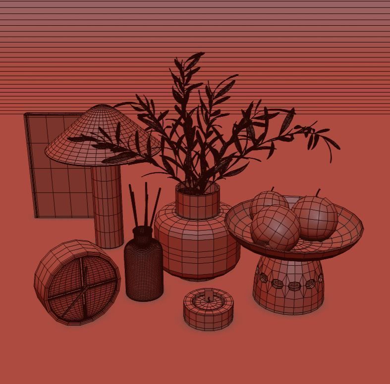 decorative set with bouquet 18 3D model_4