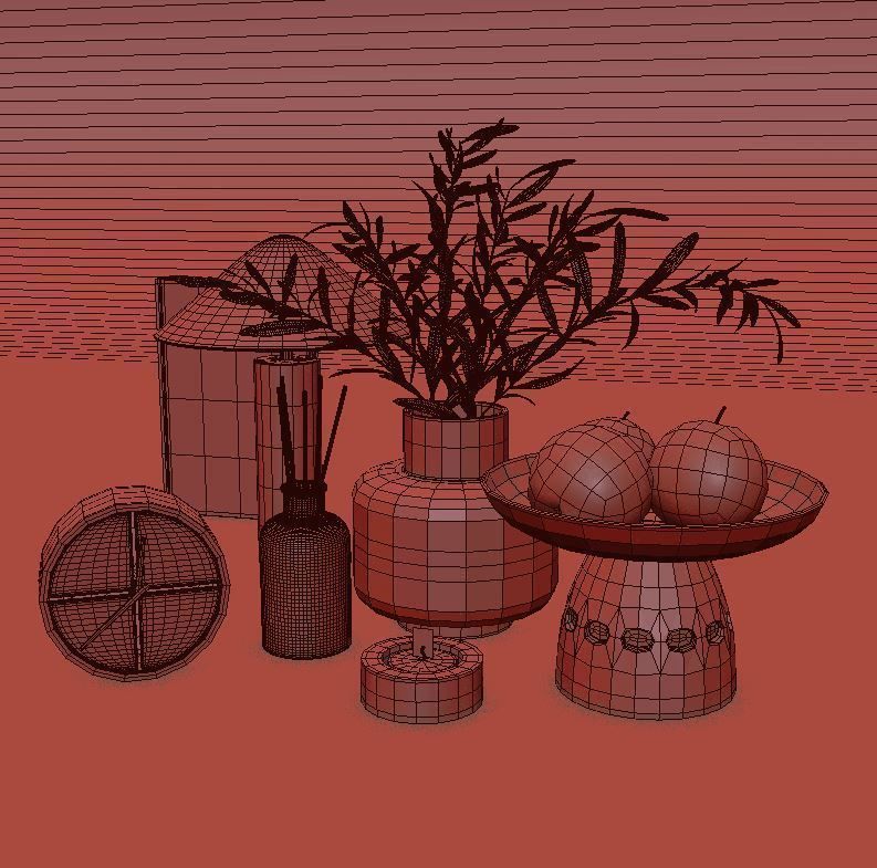 decorative set with bouquet 18 3D model_5