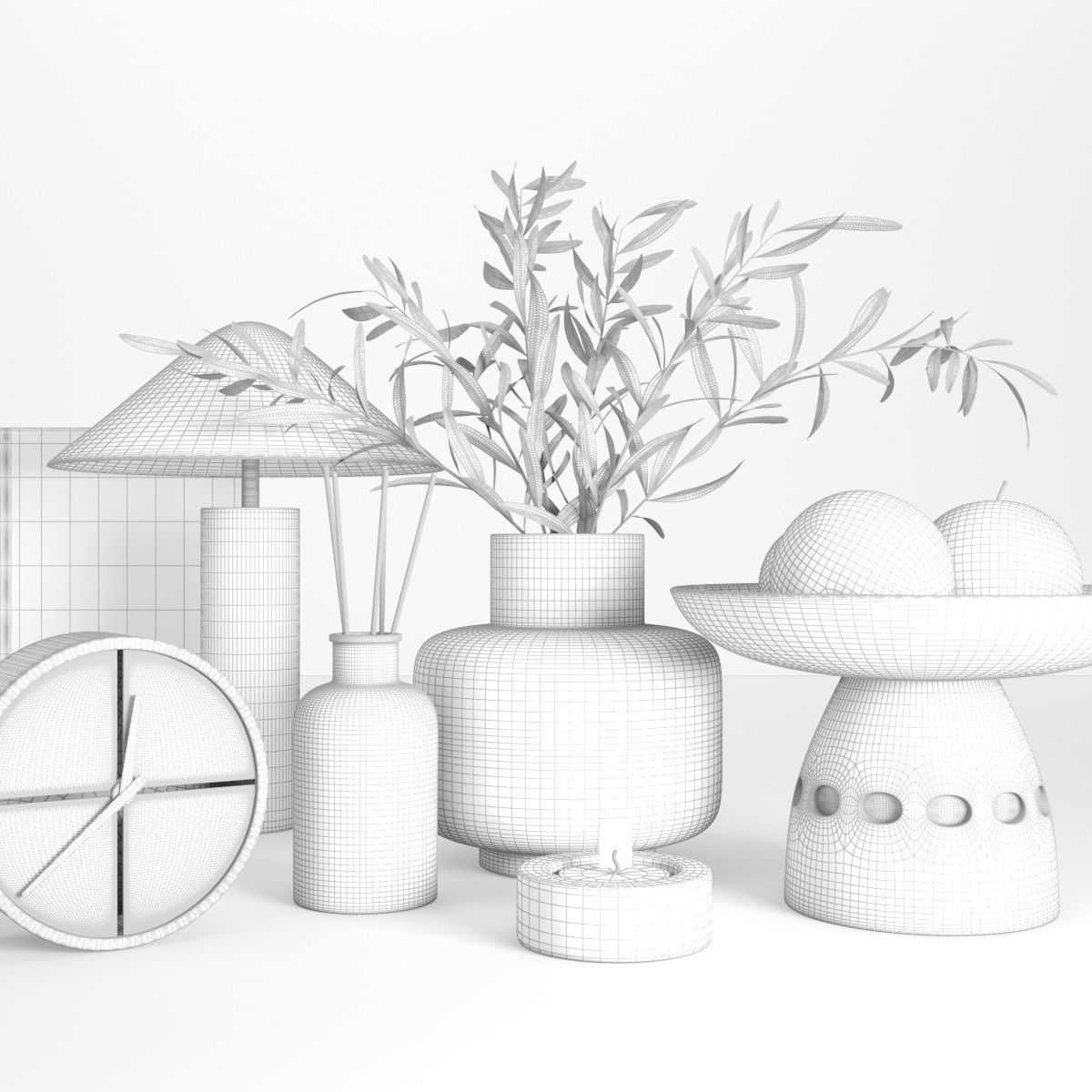 decorative set with bouquet 18 3D model_3