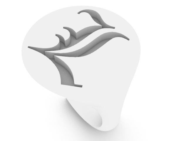 l classic alphabet ring stl verified 3D print model_2