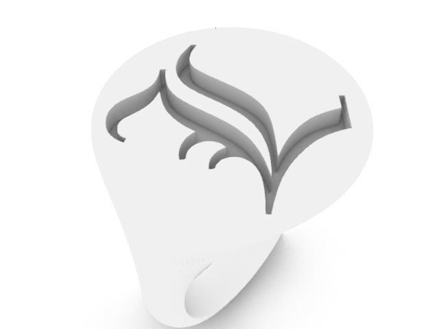 l classic alphabet ring stl verified 3D print model_1