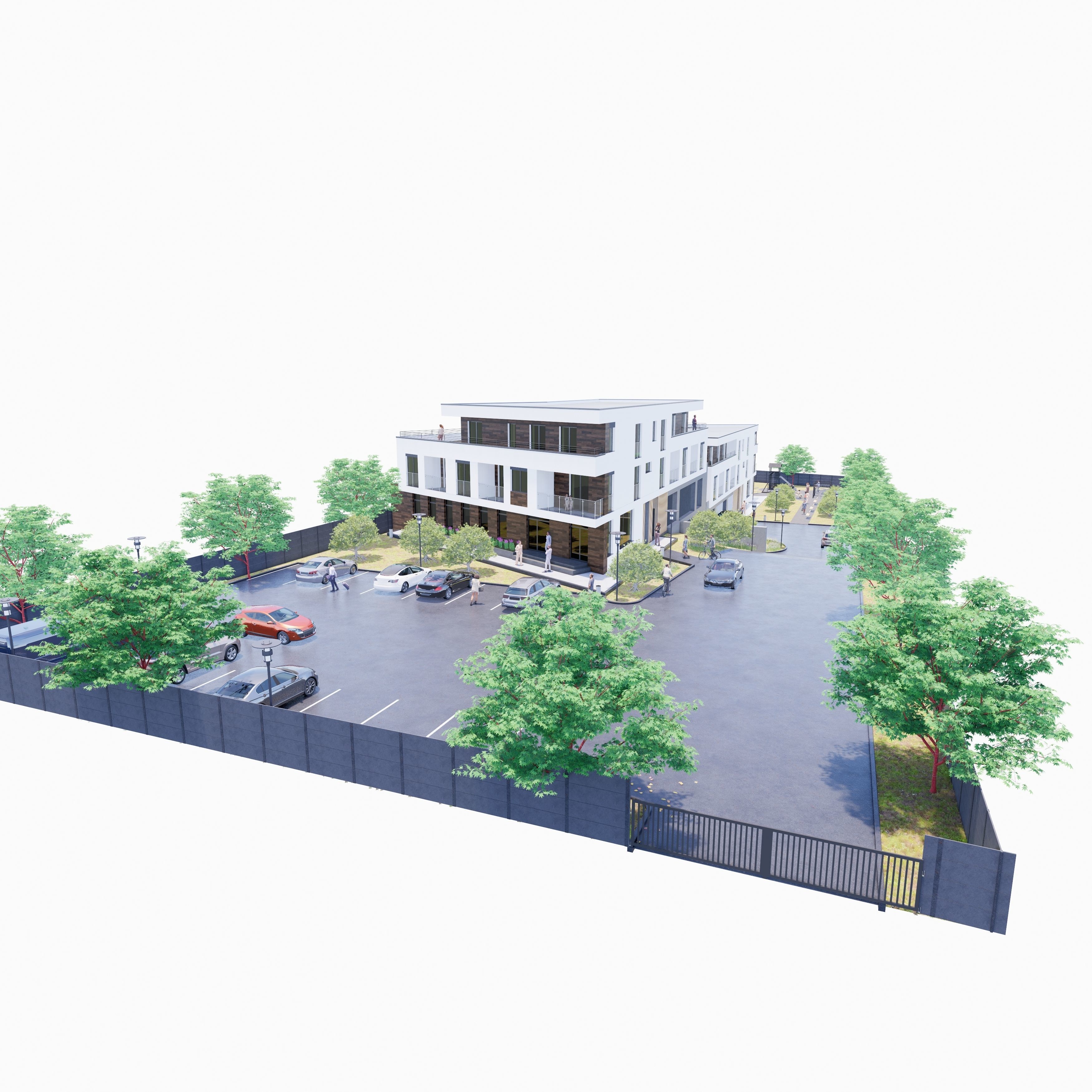 Apartment Building 2 3D model_7