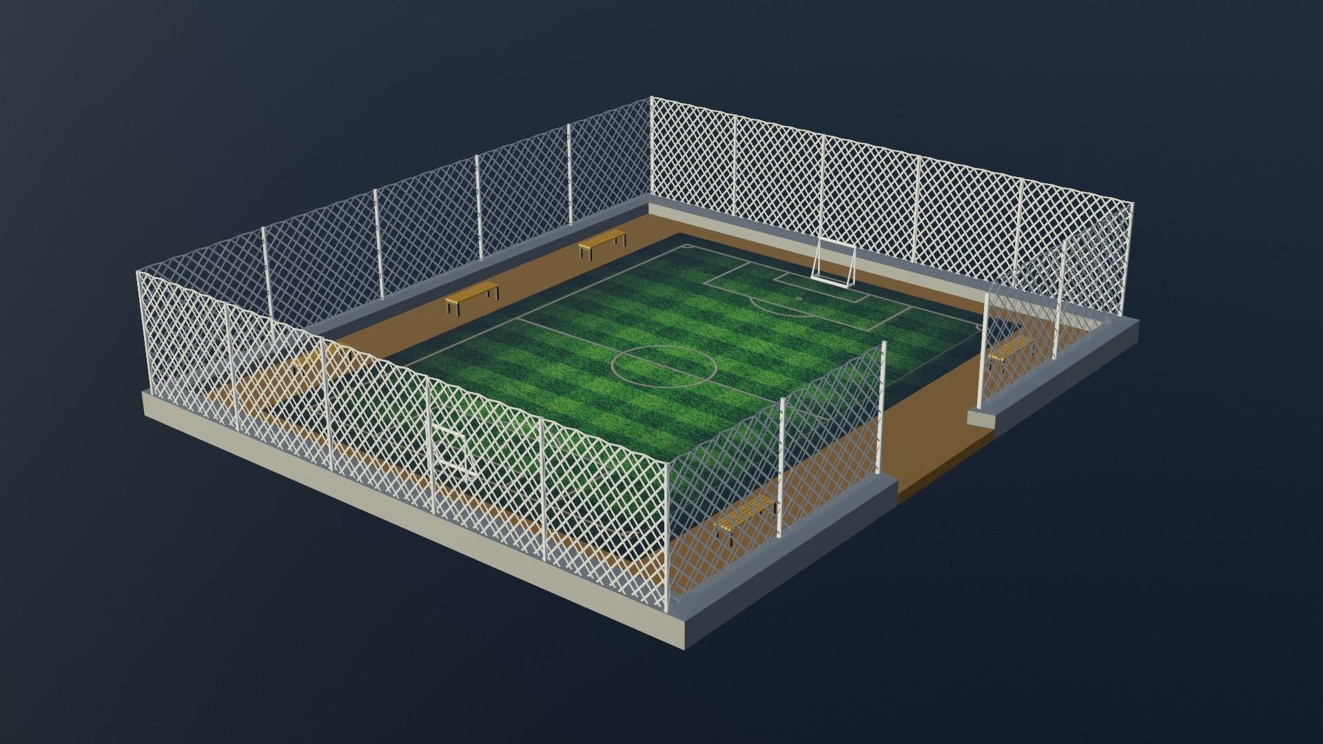 Soccer Stadium Low-poly 3D model_5
