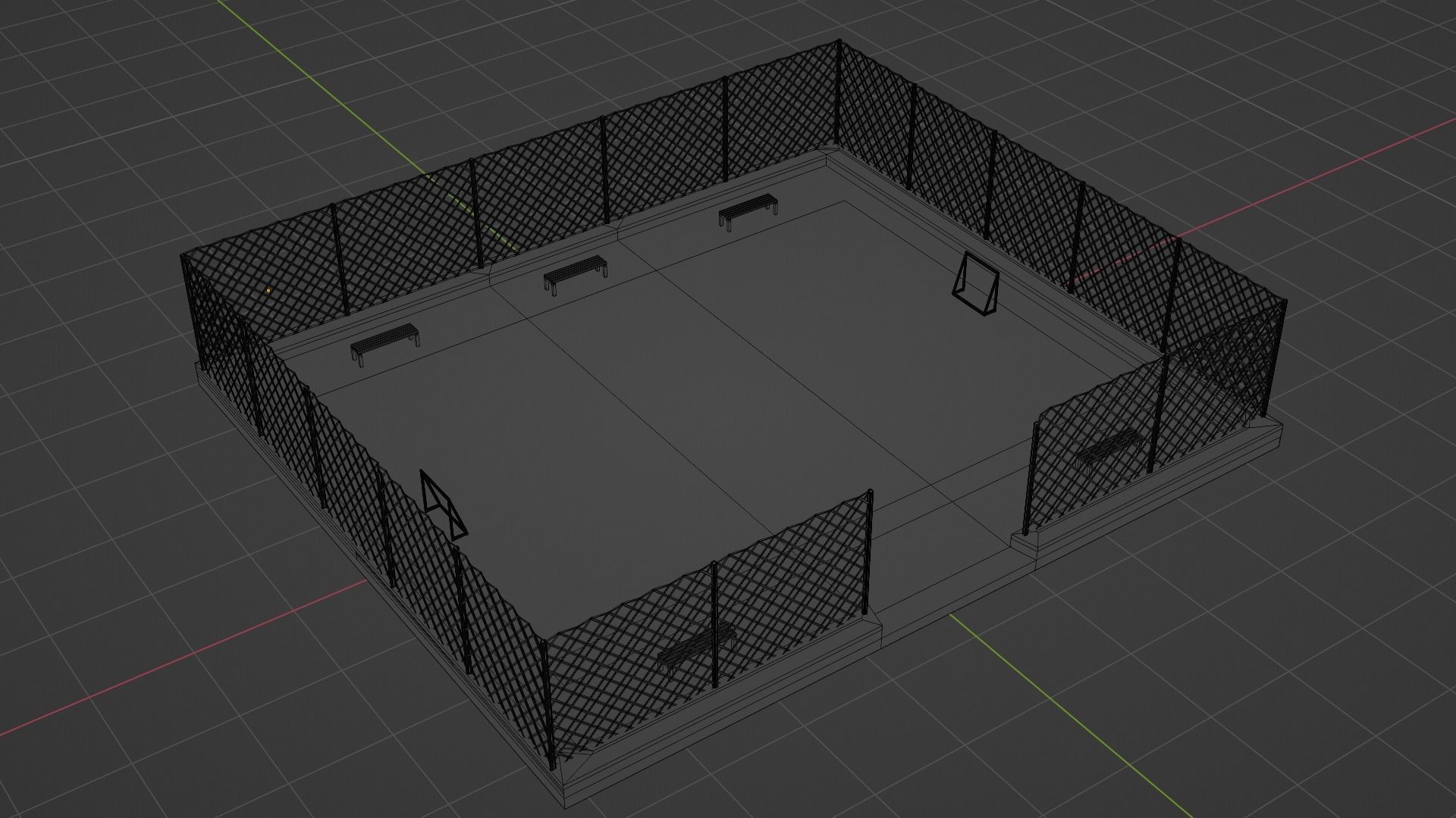 Soccer Stadium Low-poly 3D model_9