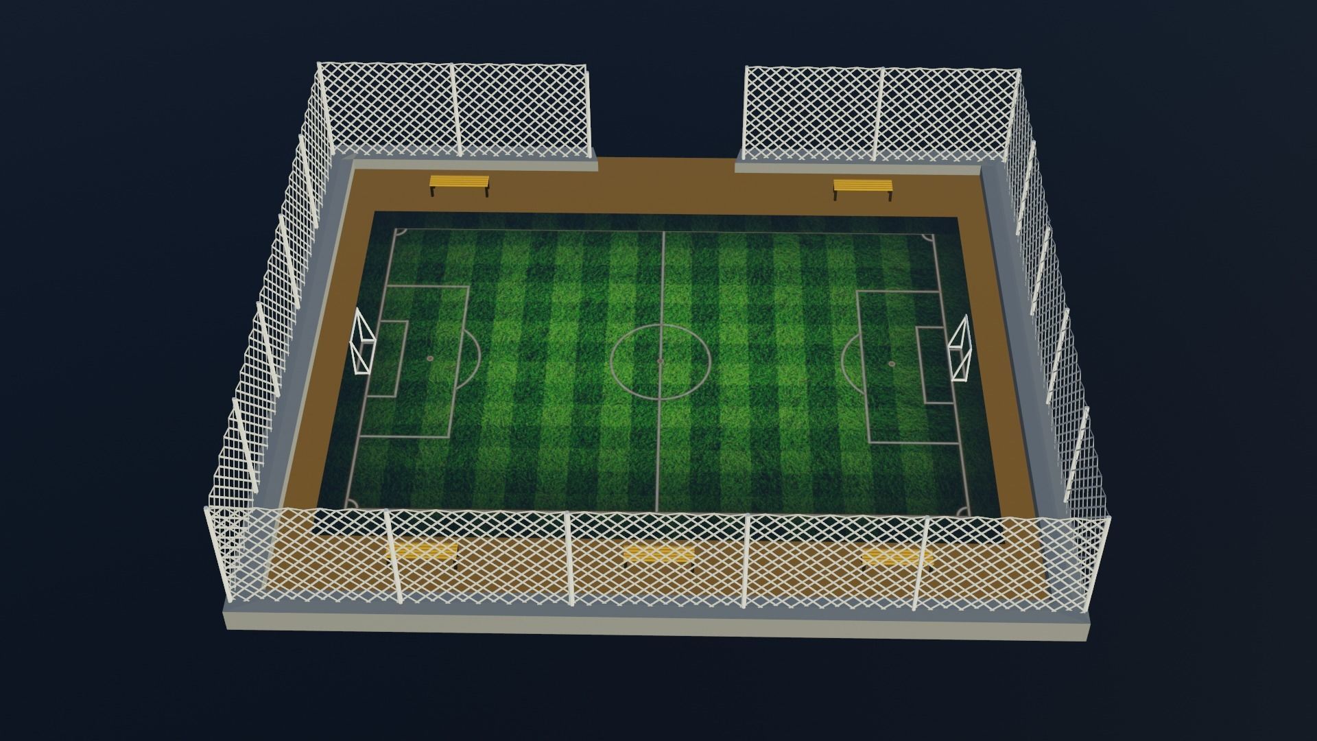 Soccer Stadium Low-poly 3D model_3