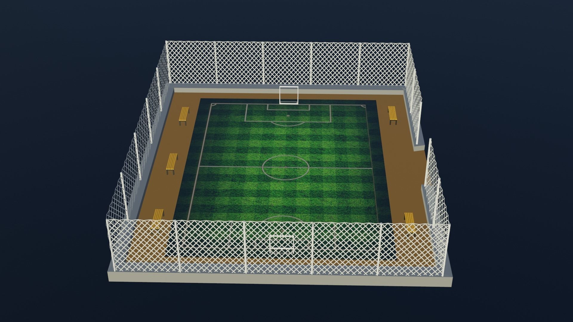 Soccer Stadium Low-poly 3D model_1