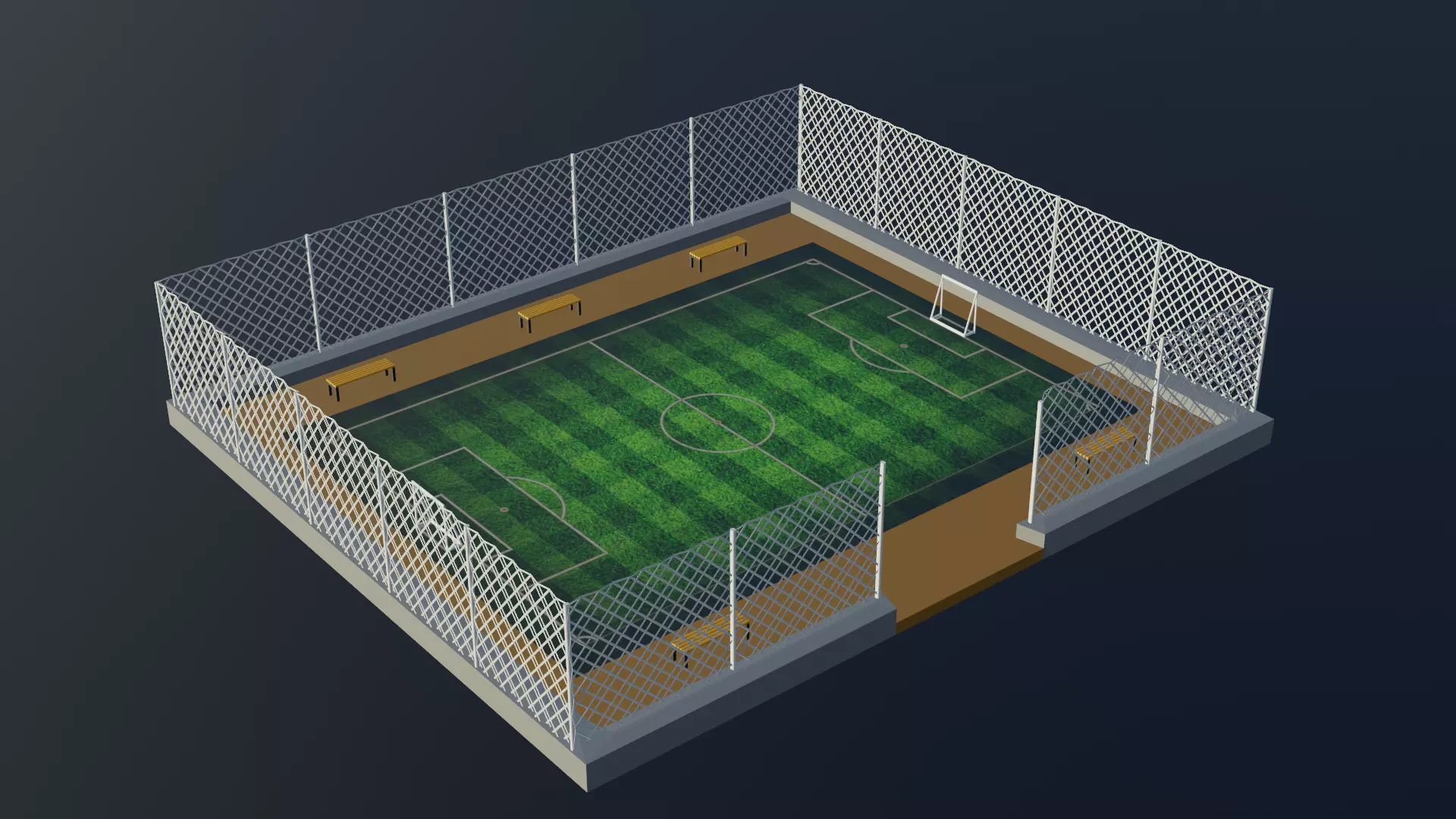 Soccer Stadium Low-poly 3D model_0