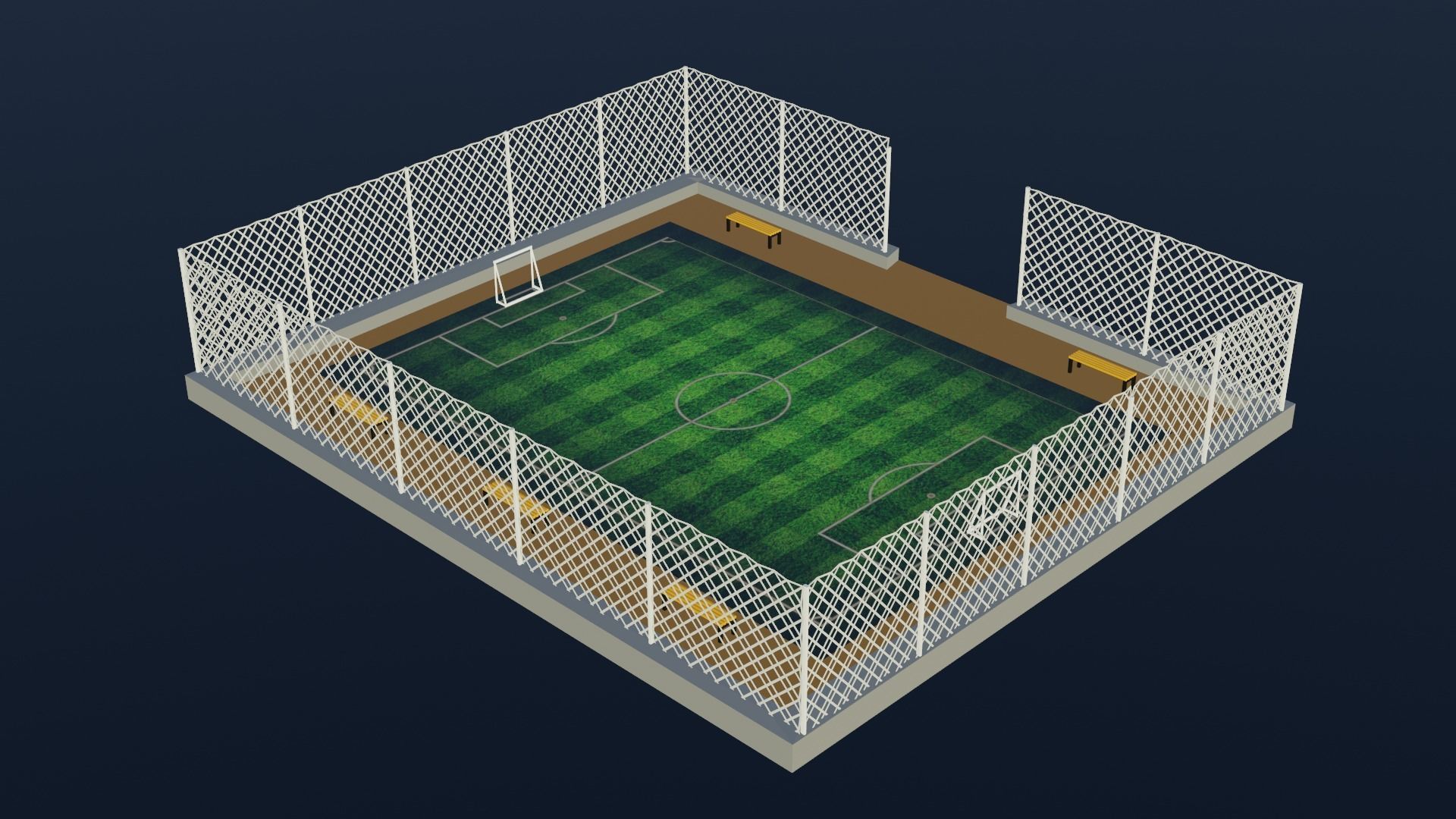 Soccer Stadium Low-poly 3D model_2