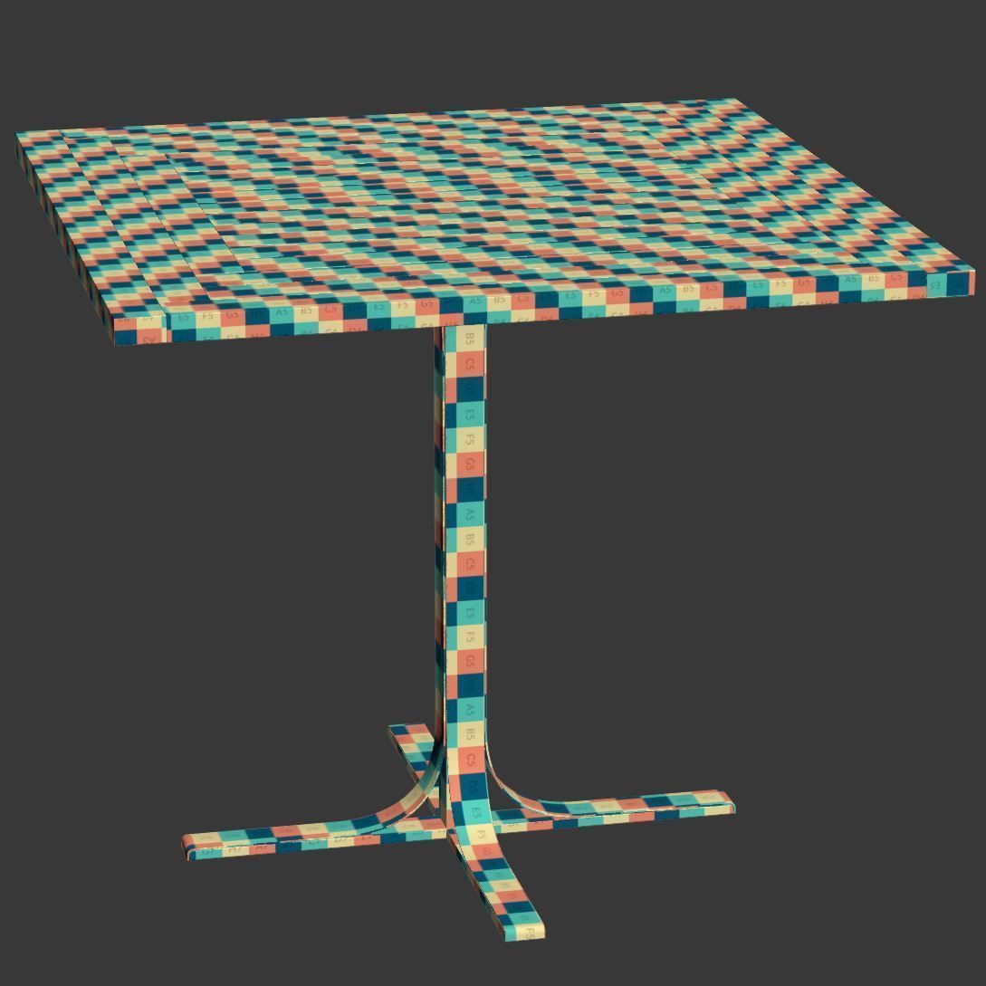 Mila square restaurant table M80 3D model_4