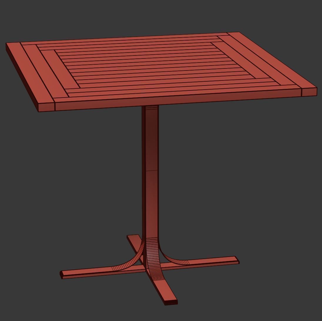 Mila square restaurant table M80 3D model_2