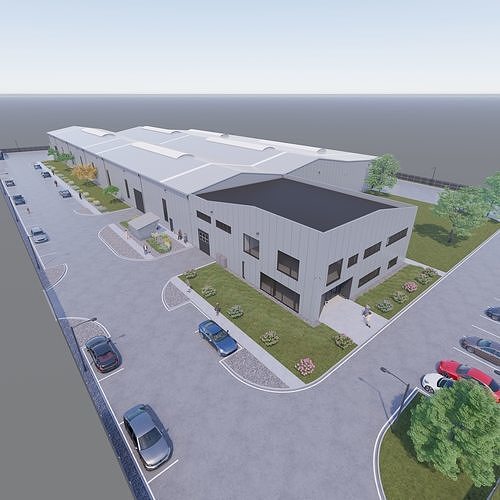 Industrial Hall 1 3D model 7