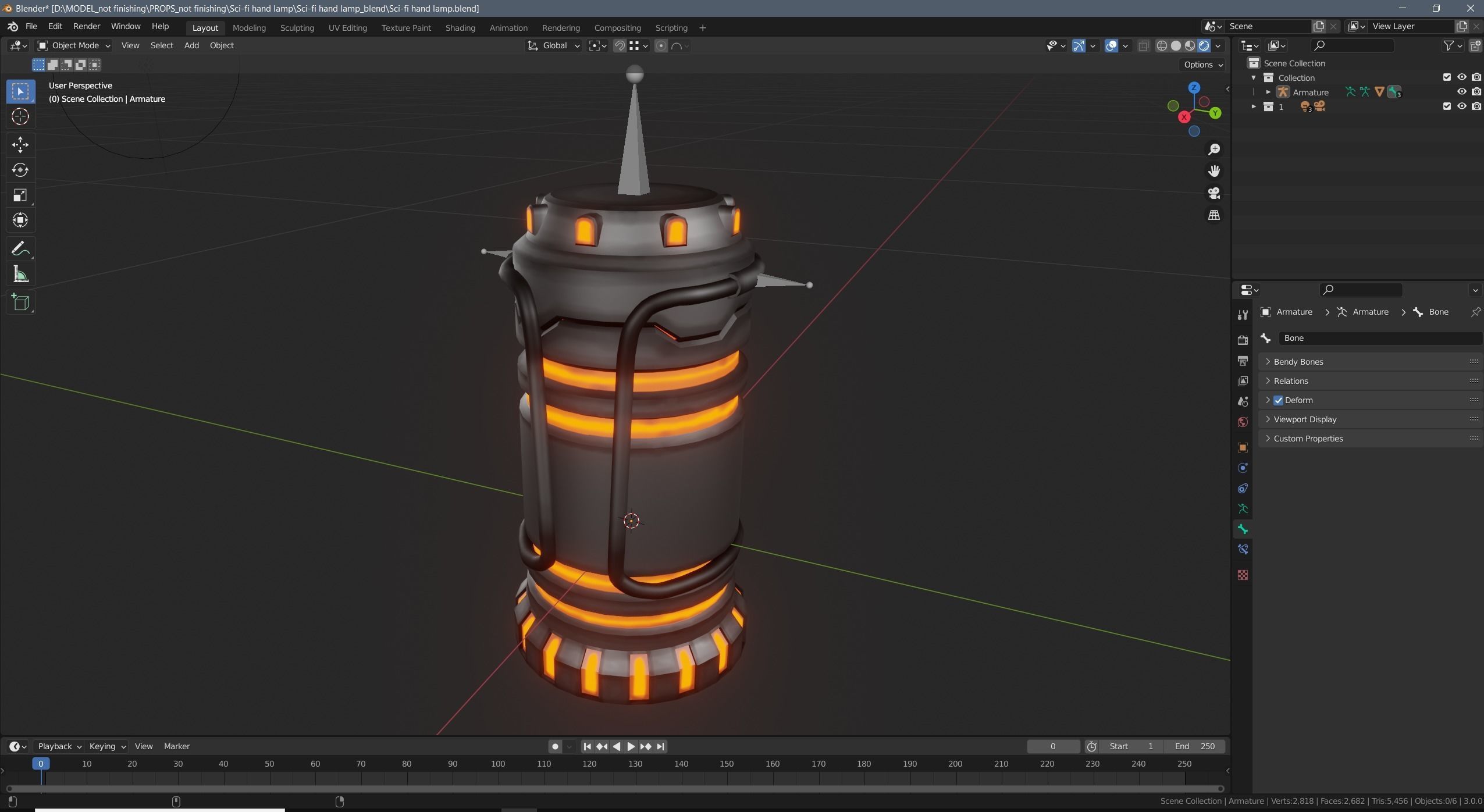 Sci-fi hand lamp Low-poly 3D model_11